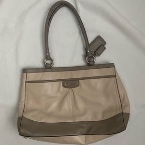 Coach shoulder bag (cream and tan)